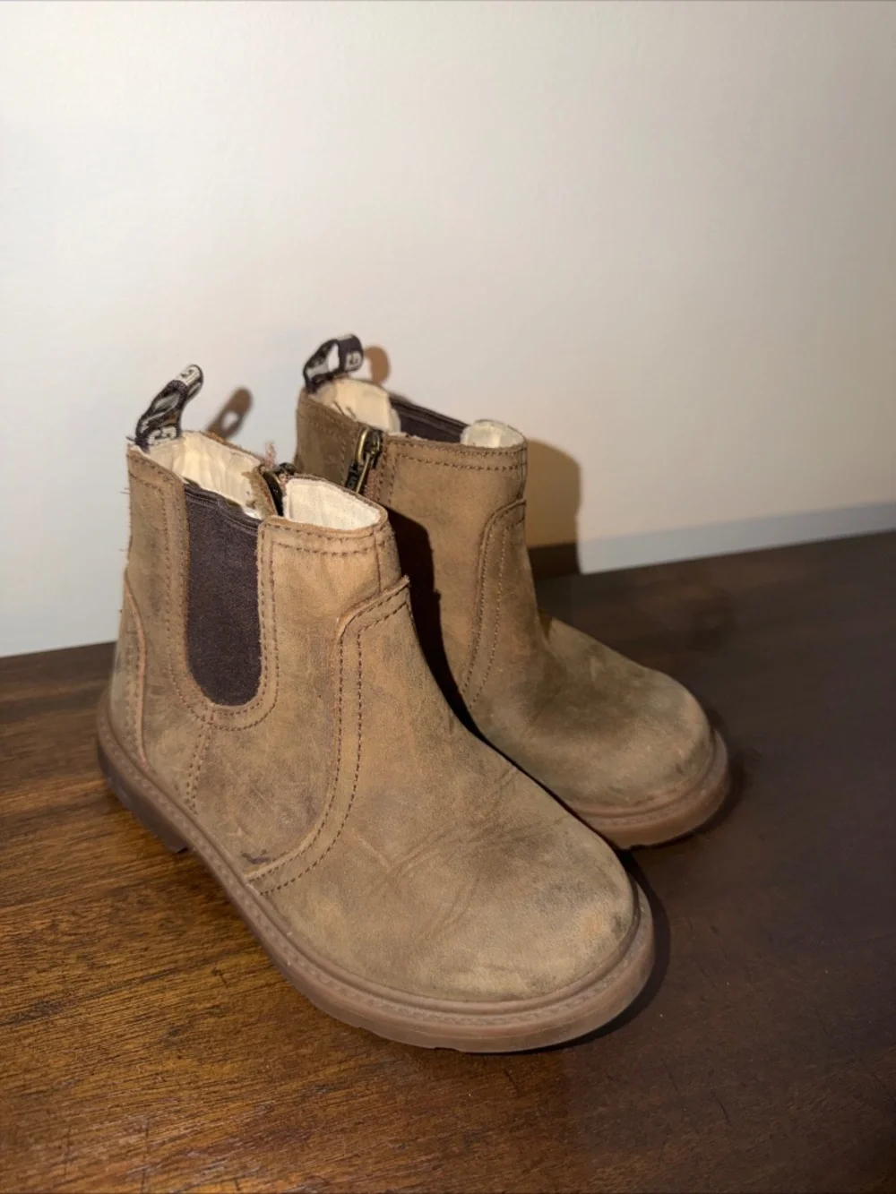 Little Kids Ugg Bolden Leather Weather Boots Brown Size 10 Zipper